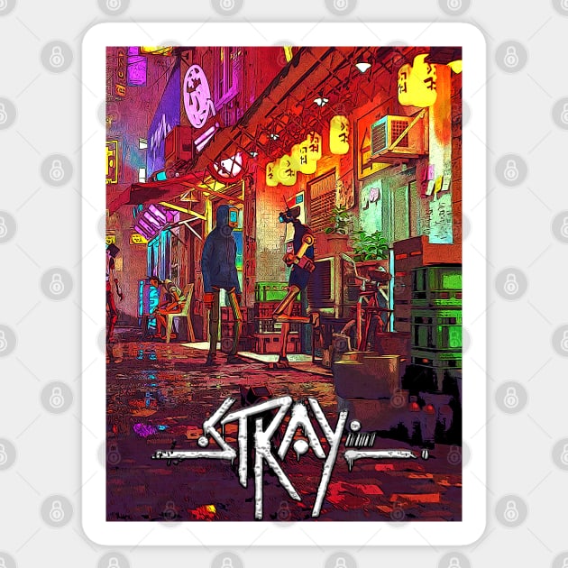 stray cat video gaming Sticker by Color-Lab